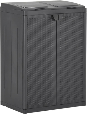 vidaXL Soptunna med 2 dörrar svart 65x45x88 cm PP
