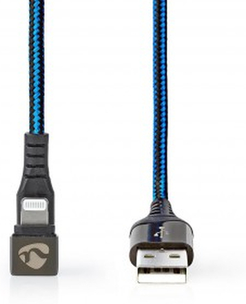 USB-kabel | USB 2.0 | Apple Lightning 8-pin | USB-A han | 480 Mbps | Nikkelplateret | 2.00 m | Runde