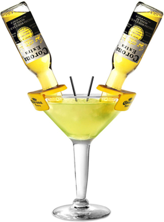 Stort Martiniglas med Corona Flaskhållare