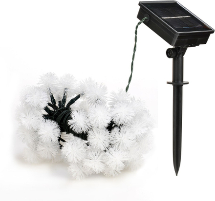 Solar Powered LED Maskros Flower Pompom Lights - Färg - 12m