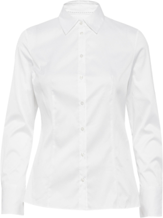 The Fitted Shirt Langermet Skjorte Hvit HUGO*Betinget Tilbud