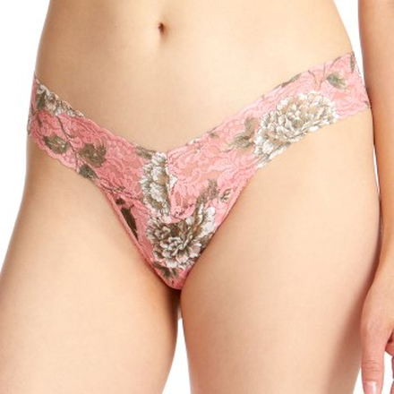 Hanky Panky Truser Marianne Low Rise Thong Rosa Mønster nylon One Size Dame