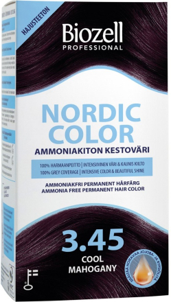 Biozell Nordic Color Permanent Hair Color Cool Mahogany 3.45