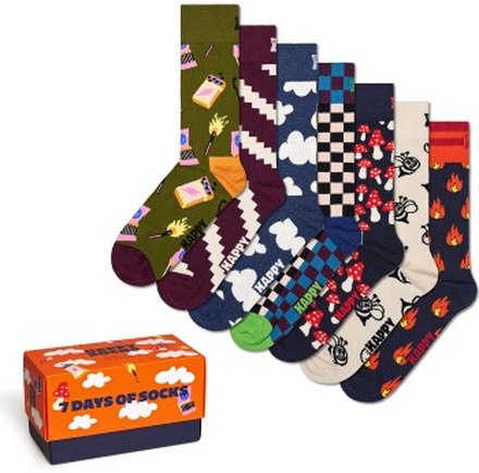 Happy Sock A Wild Week Socks Gift Set Strømper 7P Flerfarvet bomuld Str 36/40