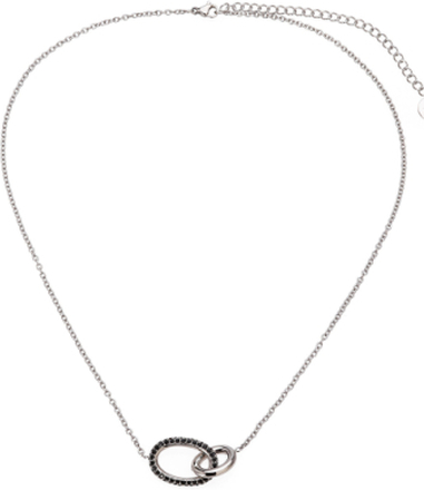 Harper Necklace Black/Silver Accessories Jewellery Necklaces Dainty Necklaces Sølv Bud To Rose*Betinget Tilbud