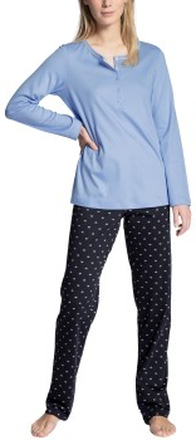 Calida Night Lovers Buttoned Pyjama Blå bomuld Large Dame