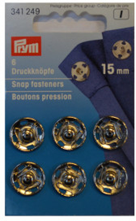Prym Tryckknappar Silver 15mm 6 st.