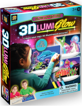 3D Lumi Glow Ritplatta Adventure Toys Creativity Drawing & Crafts Drawing Drawing Boards Multi/mønstret Suntoy*Betinget Tilbud