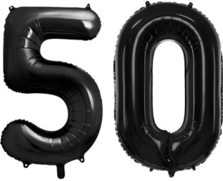 50 år ballonger - 35 cm svart