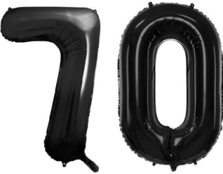 70 år ballonger - 35 cm svart