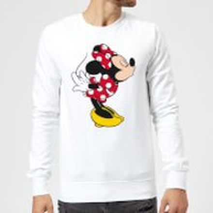 Disney Mickey Mouse Minnie Split Kiss Sweatshirt - White - XXL