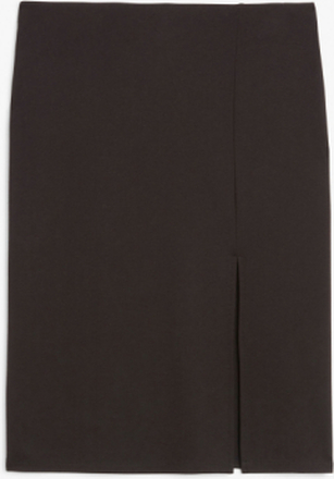 Side slit midi skirt - Black