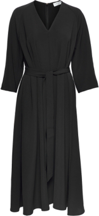 Scarola Flared Open Back Dress Maxi Length Maxikjole Festkjole Black IVY OAK