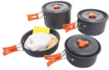 WIDESEA WSC-204J Camping Cookware Set for 3-4 People, Lightweight Picnic Hiking Boiling Pot Frying P