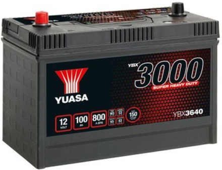 Lastbilsbatteri SMF Yuasa YBX3640 12V 100Ah 800A