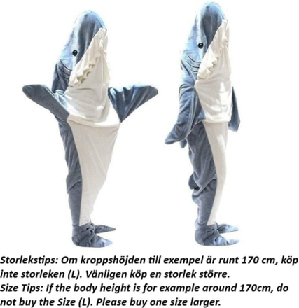 Haj filt pyjamas Shark Blanket Hoodie - Vuxen Shark Adult Bärbarfilt Soft Mysig Shark Sovsäck