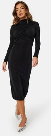 VILA Verona Funnel Neck Mid Dress Black XS