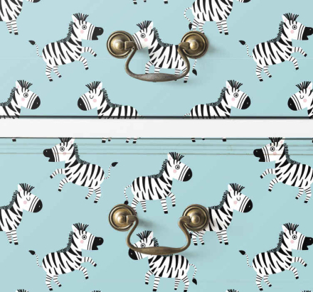 Stickers voor op meubels Schattige zebra voor kinderen