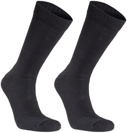 Seger Strumpor 2P Basic Wool Sock Svart Strl 43/46