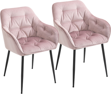 2 Sedie moderne imbottite stile nordico sedia in velluto e metallo rosa