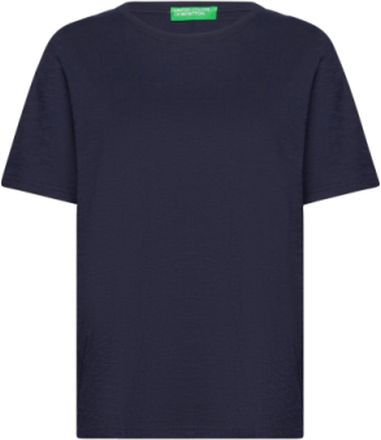 Short Sleeves T-Shirt T-shirts & Tops Short-sleeved Marineblå United Colors Of Benetton*Betinget Tilbud