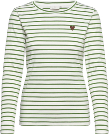 Liddy T-Shirt T-shirts & Tops Long-sleeved Grønn Kaffe*Betinget Tilbud