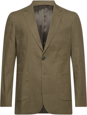 Cotton Linen Suit Blazer Suits & Blazers Blazers Single Breasted Blazers Khaki Green GANT