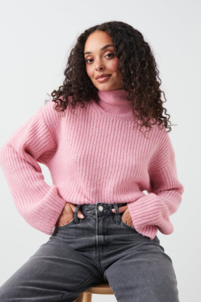 Gina Tricot - Turtleneck knit sweater - neulepuserot - Pink - S - Female