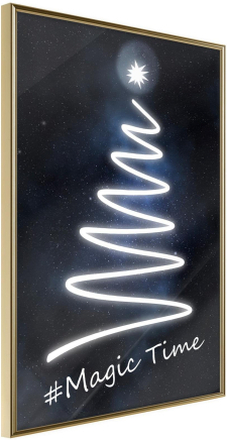 Inramad Poster / Tavla - Bright Christmas Tree - 40x60 Guldram
