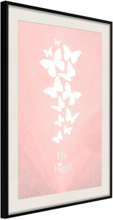 Inramad Poster / Tavla - Butterfly Dream - 30x45 Svart ram med passepartout