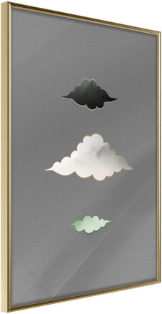 Inramad Poster / Tavla - Cloud Family - 30x45 Guldram