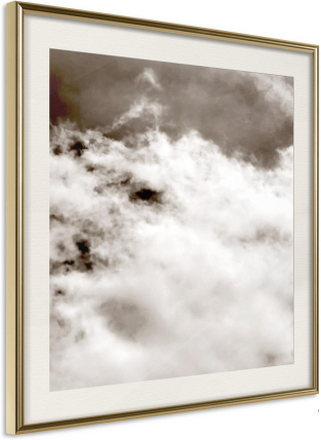 Inramad Poster / Tavla - Clouds - 50x50 Guldram med passepartout