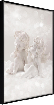 Inramad Poster / Tavla - Cute Angels - 40x60 Svart ram