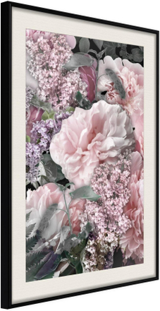 Inramad Poster / Tavla - Floral Life - 40x60 Svart ram med passepartout