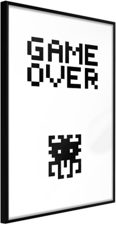 Inramad Poster / Tavla - Game Over - 40x60 Svart ram