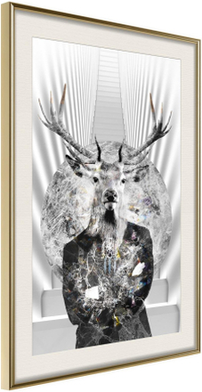 Inramad Poster / Tavla - Herd Leader - 30x45 Guldram med passepartout