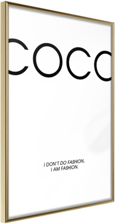 Inramad Poster / Tavla - I Am Fashion - 40x60 Guldram