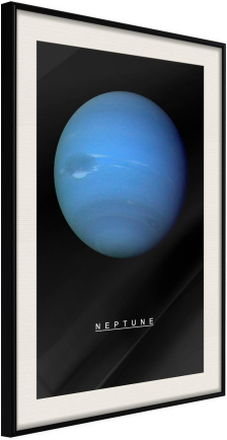 Inramad Poster / Tavla - The Solar System: Neptun - 40x60 Svart ram med passepartout