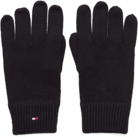Essential Flag Knitted Gloves Accessories Gloves Finger Gloves Svart Tommy Hilfiger*Betinget Tilbud