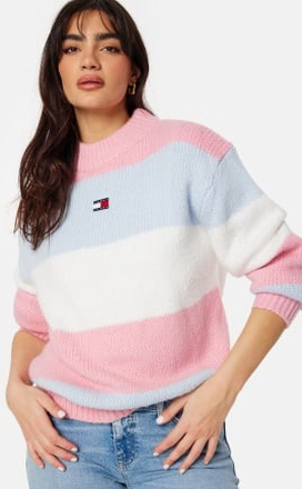 TOMMY JEANS Colorblock Sweater THA Ballet Pink/Stri S