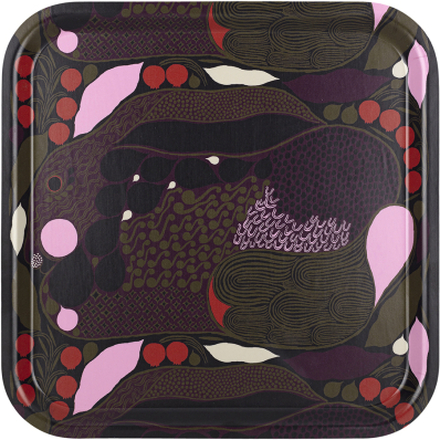Marimekko - Rusakko brett 32x32 cm oliven/mørkeblå/rød/rosa