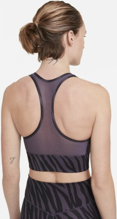 Nike Dri-FIT Swoosh Icon Clash Women's Medium-Support 1-Piece Pad Longline Sports Bra - Purple