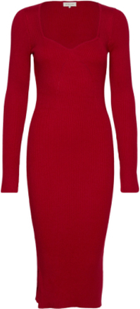 Tulip Dress Dresses Knitted Dresses Rød By Malina*Betinget Tilbud
