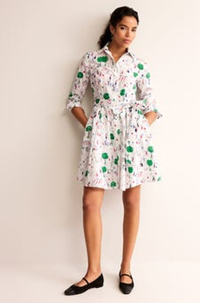 Amy Kurzes Hemdblusenkleid aus Baumwolle Damen Boden, Naturweiß, Pariser Szene