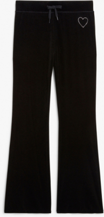 Soft velvet trousers - Black