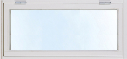 Kulturfönster 1:luft Överkantshängt - Trä - Målat 6X4 Överhängd Frostat glas Vit Spaltventil vit