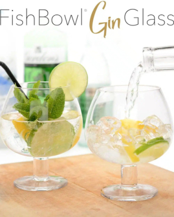 2 stk Premium Fishbowl Gin/Cocktail Krystallglass 600 ml