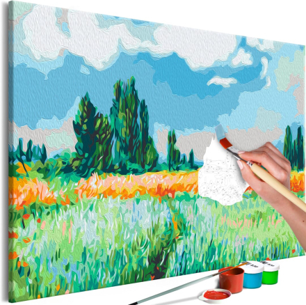 DIY lærred maleri - Claude Monet: The Wheat Field 60 x 40 cm