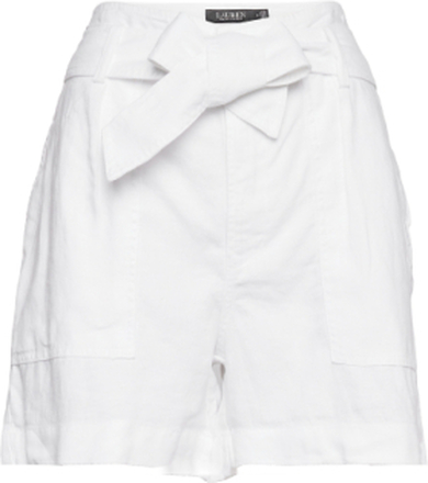 Belted Linen Short Bottoms Shorts Paper Bag Shorts White Lauren Ralph Lauren