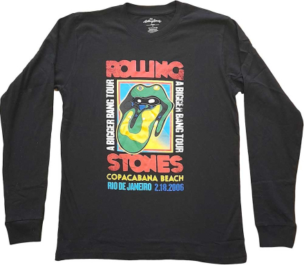 The Rolling Stones: Unisex Long Sleeved T-Shirt/Copacabana Beach (Medium)